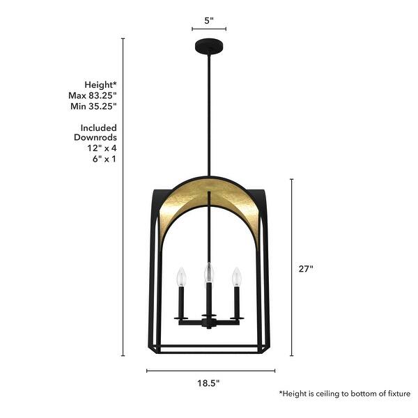 dimension image slide 0 of 2, Hunter 18" Dukestown 4-Light Pendant - Kitchen Island, Dining Room, Entry - Industrial, Contemporary, Transitional