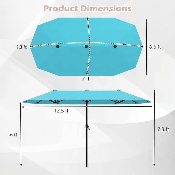 8'x11 patio umbrella 8 x 11-Ft Rectangle Patio Umbrella with Red Orange Terracotta Canopy Shade