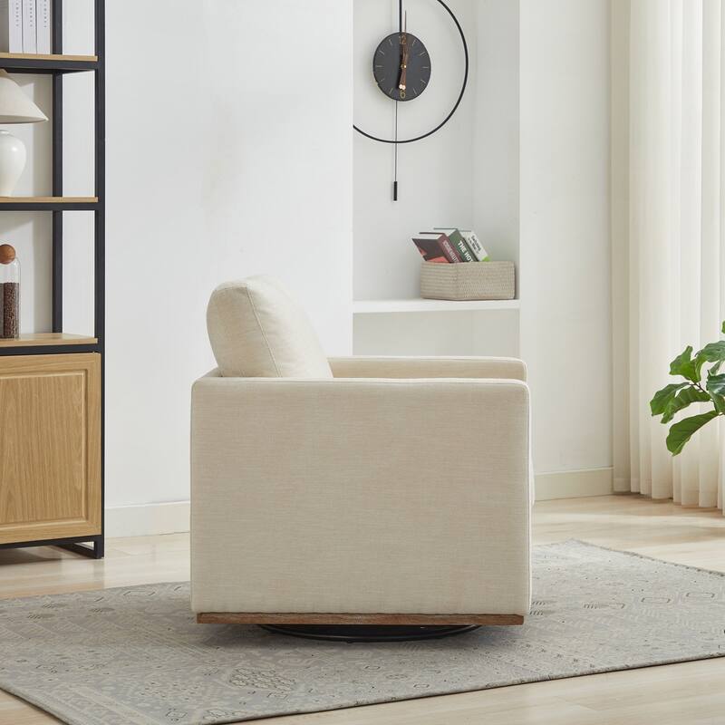 30.7"W Square Upholstered Swivel Accent Chair