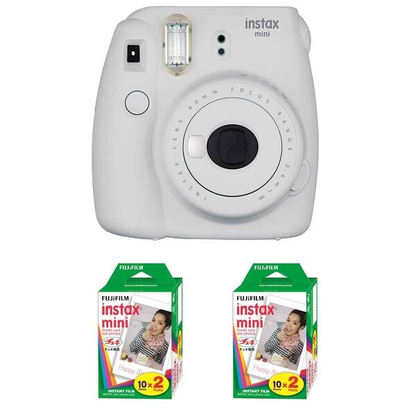 Shop Fujifilm Instax Mini 9 Smokey White And Instant Film Double Pack Overstock 21292348