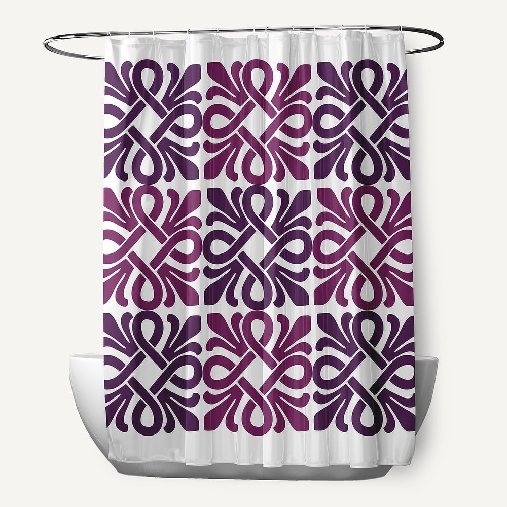 Tiki Square, Geometric Print Shower Curtain