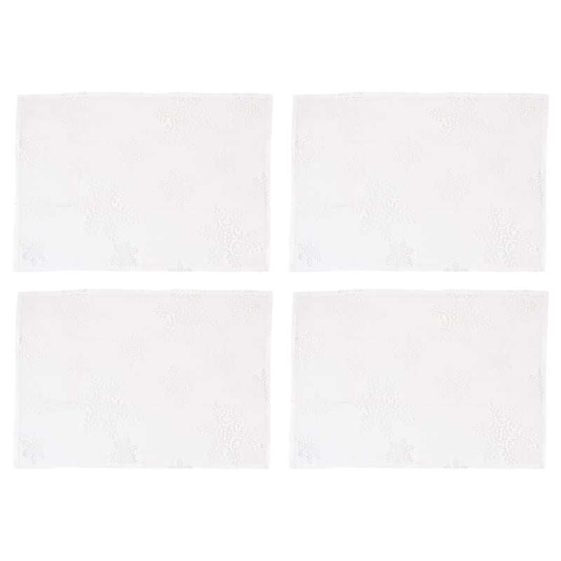 Holiday Placemats With Burnout Snowflake Design (Set of 4)