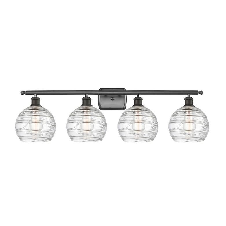 Innovations Lighting Deco Swirl 4 Light 36" Wide Bathroom Vanity Light - Oil Rubbed Bronze / Clear