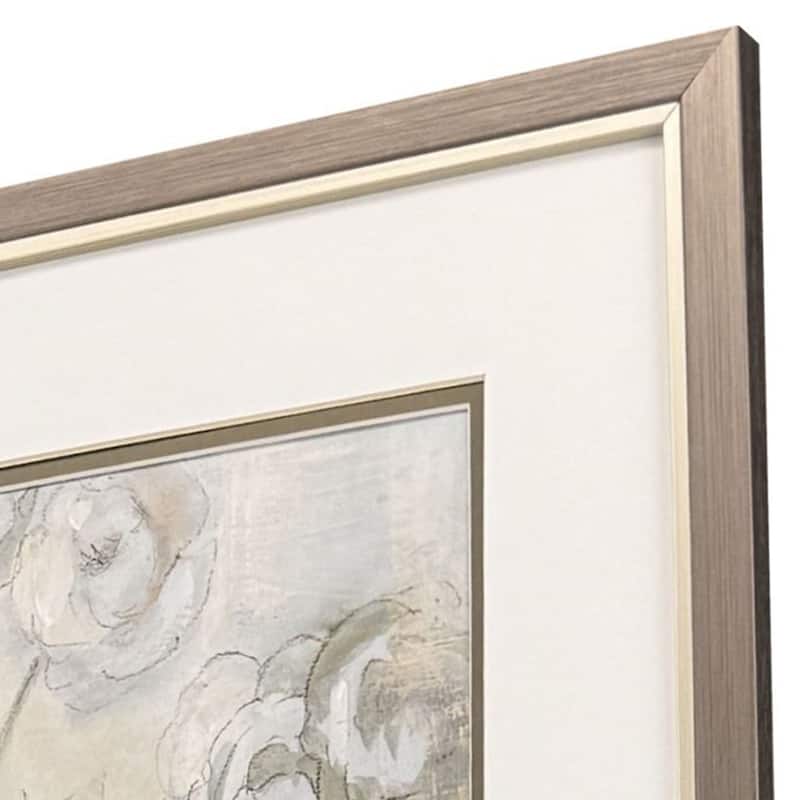 HomeRoots Set Of Two Climbing Roses Silver Framed Wall Art