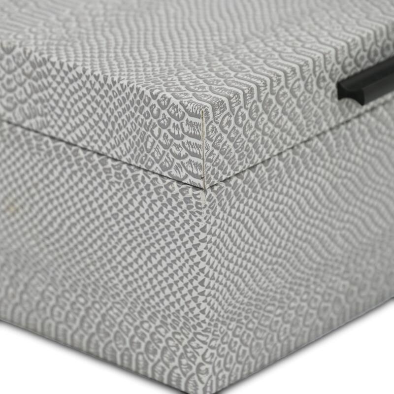 Handcrafted Snakeskin Nesting Boxes - 10.25" - Gray - Set of 2