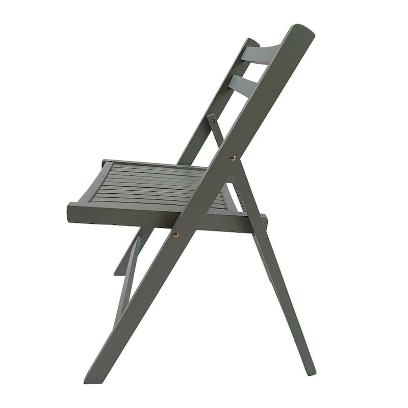 4 Pack Wood Folding Chair with Slatted Seat