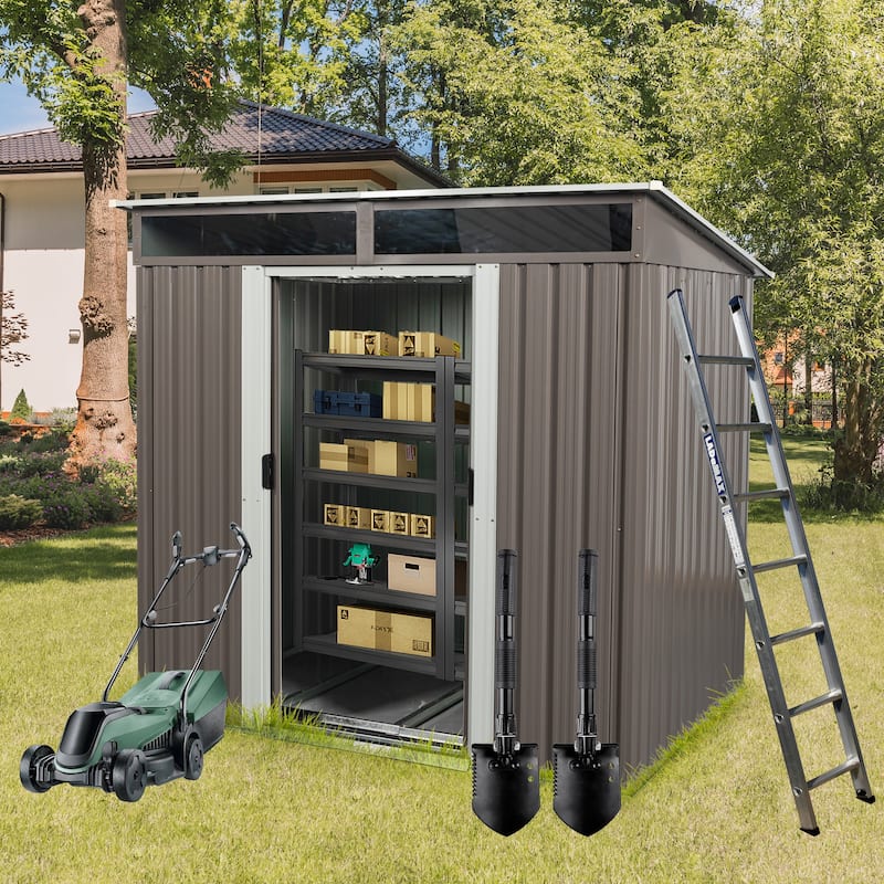 6 x 5FT Outdoor Metal Storage Transparent Plate