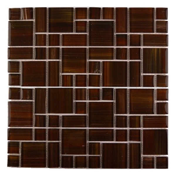 Miseno MT-WHSHDCMGC-FR Handicraft II - Random Versailles Wall Mosaic Tile - Varied Glass Visual - Red