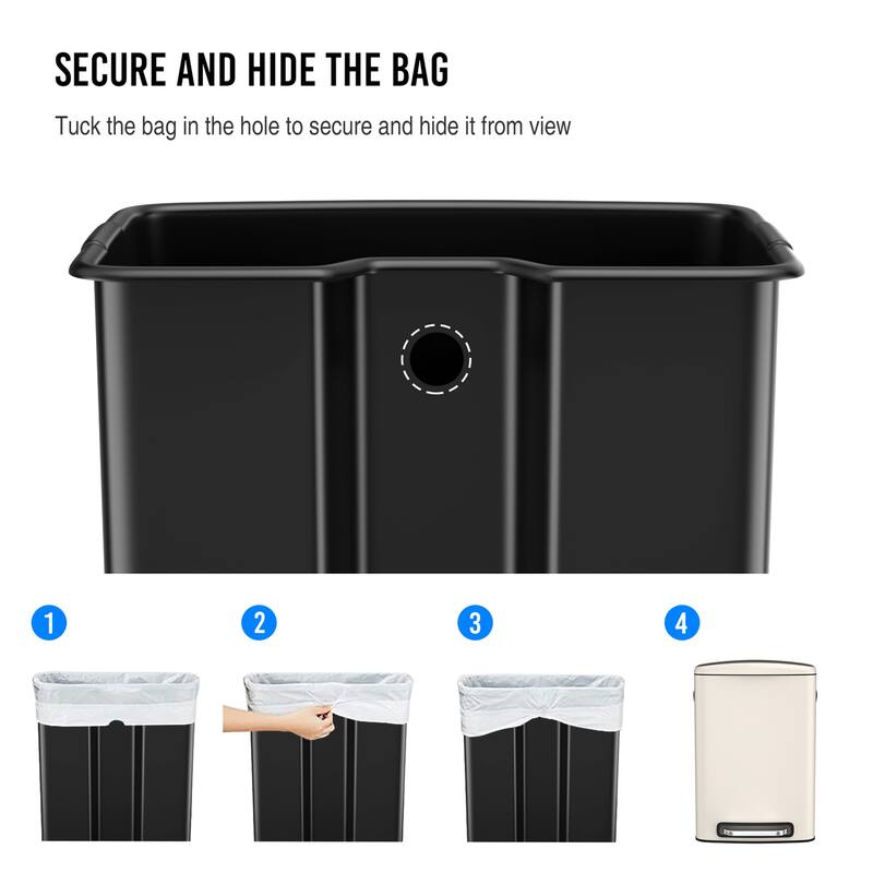 13 Gallon 50L Kitchen Soft Close Trash Can