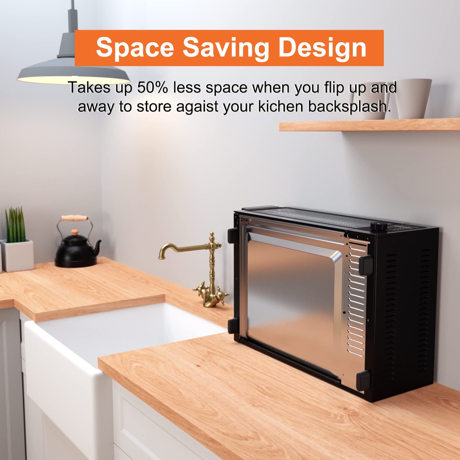 Air Fryer Toaster Oven Combo Countertop Convection Oven Air Fryer Oven Fit 12 Pizza 9 Slices Toast Dehydrate Reheat Pizza Black