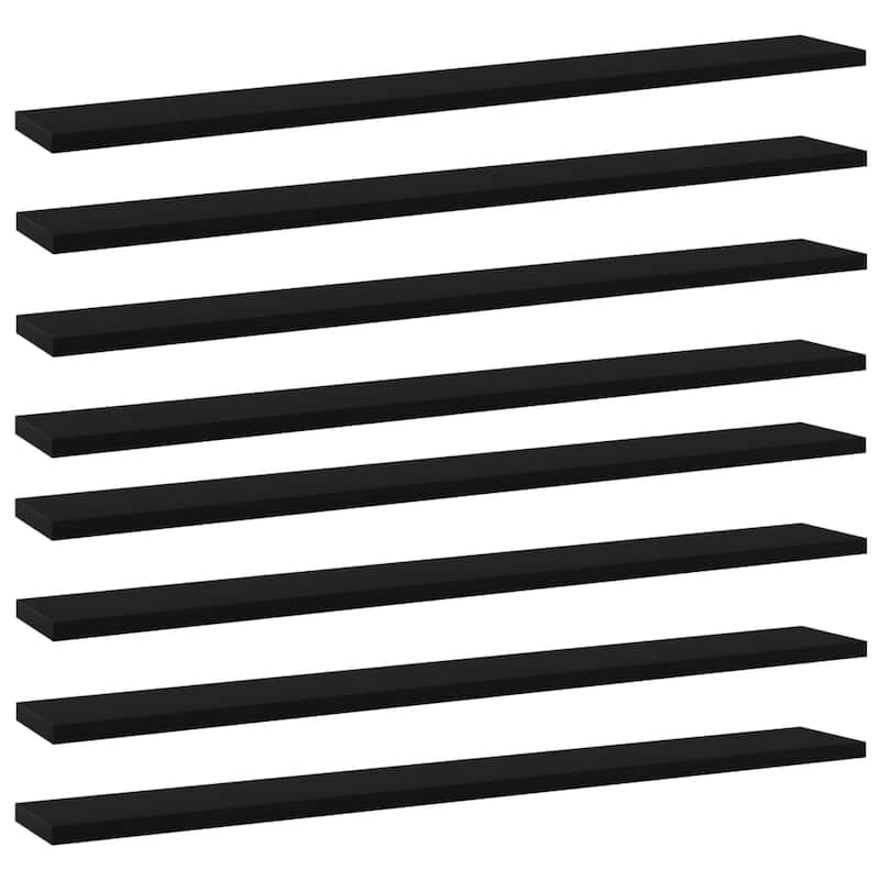 vidaXL Bookshelf Boards 8 pcs Black 31.5"x3.9"x0.6" Chipboard