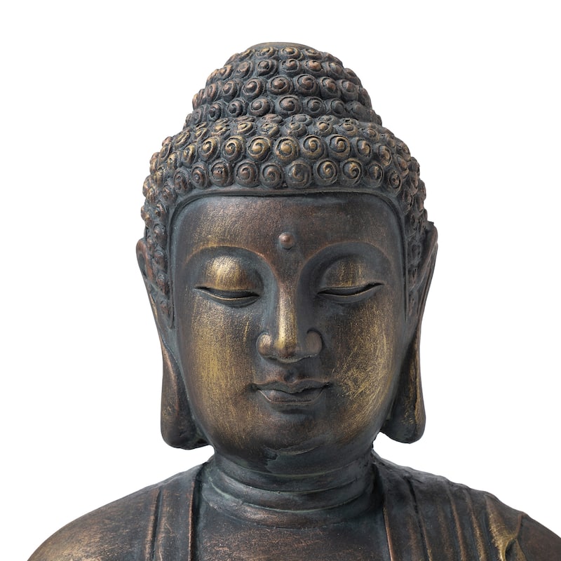 Glitzhome Zen-Style MgO Meditating Garden Buddha Statues Monk Sculpture Indoor Outdoor