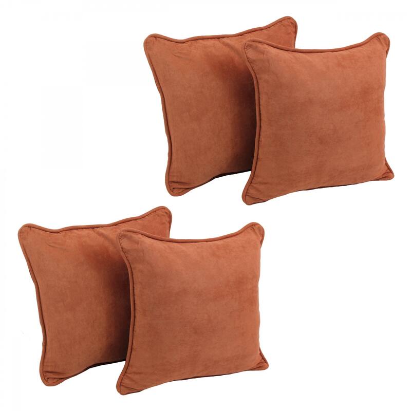 Blazing Needles 18-Inch Microsuede Throw Pillows (Set of 4) - Spice