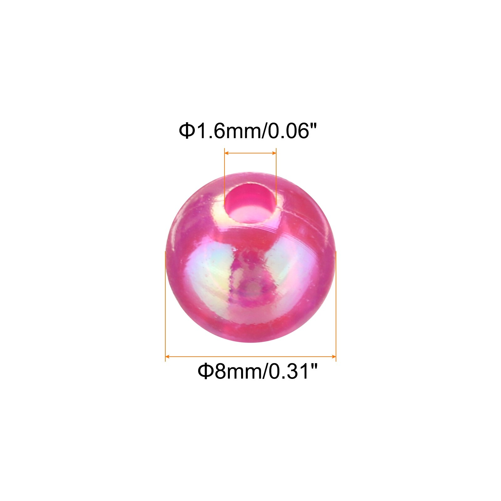 Acrylic Round Beads AB Colors Loose Bubble Spacer Craft Beads with Hole for DIY Earring Bracelet Necklace Key