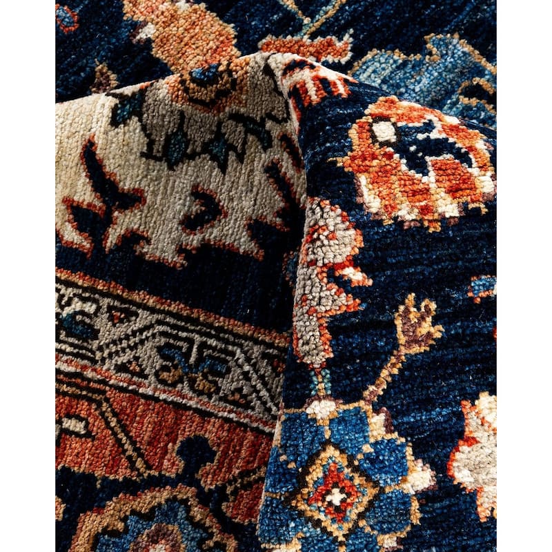Serapi One-of-a-Kind Hand-Knotted Area Rug - Blue, 6' 5" x 9' 1" - 6' 5" x 9' 1"