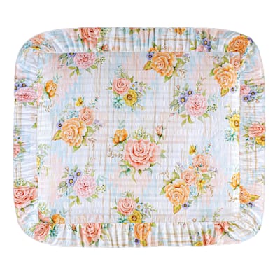 Juliana Watercolor Pastel Floral Plissé Pillow Sham