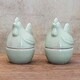 preview thumbnail 2 of 4, NOVICA Celadon ceramic egg cups, 'Hen Breakfast' (pair)