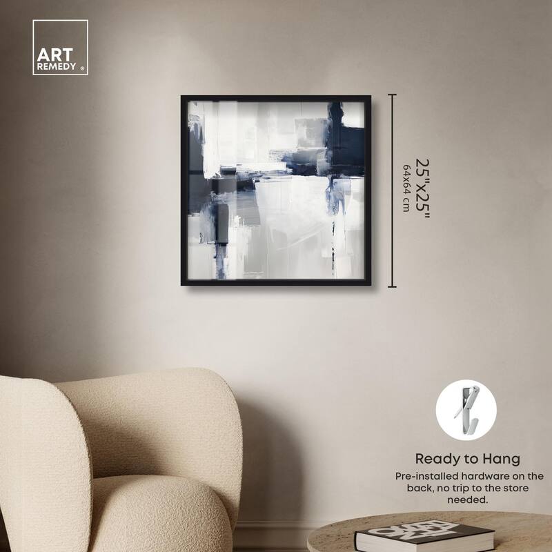 Blue Cascades on Still White Shadowbox by Art Remedy