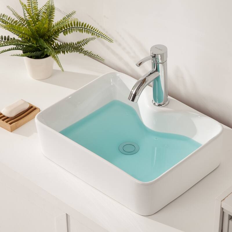 Ceramic Rectangular Sink for Bathroom