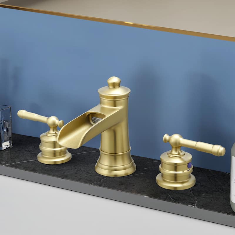 Topcraft Two Handle Waterfall Bathroom Faucet with Pop-Up Drainer