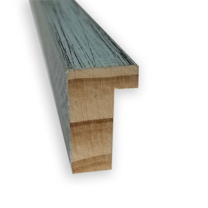 Dixie Blue Grey Rustic Narrow Wood Framed Natural Corkboard Bulletin Board