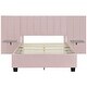 preview thumbnail 38 of 64, Plush Upholstered Platform Bed Frame with Oversized Headboard and 2 Side Storage Shelf, Velvet Fabric Wingback Bed