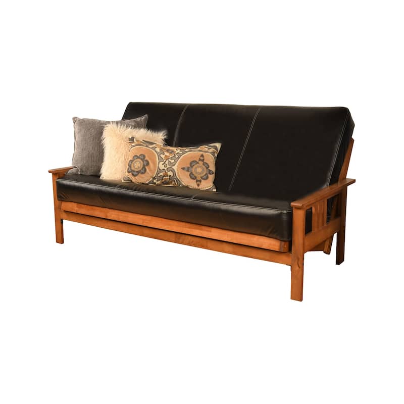 Somette Monterey Sofa in Barbados Finish with Removable Faux Leather Mattress Cover