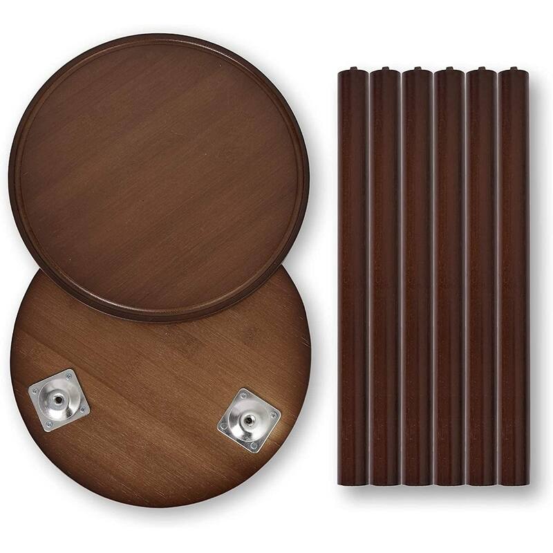 Wood Plant Stand Round Small Side Table Holder (set of 2)