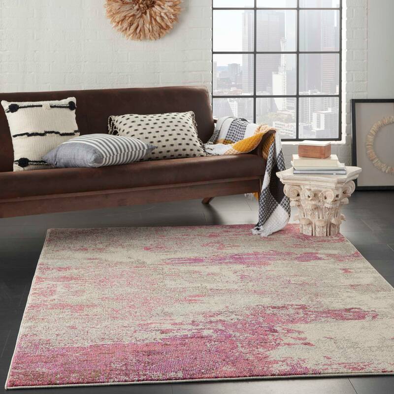 Nourison Modern Abstract Sublime Area Rug - 10' x 14' - Ivory/Pink - Runner/Rectangle