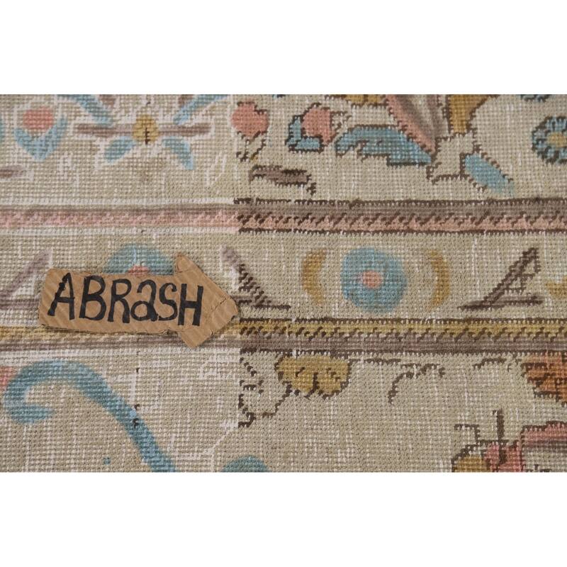 Distressed Tabriz Persian Area Rug Handmade Bedroom Wool Carpet - 9'4"x 12'5"
