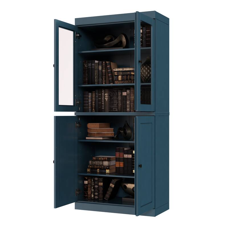 100% Solid Wood 6-Shelf Bookcase with Optional Doors by Palace Imports