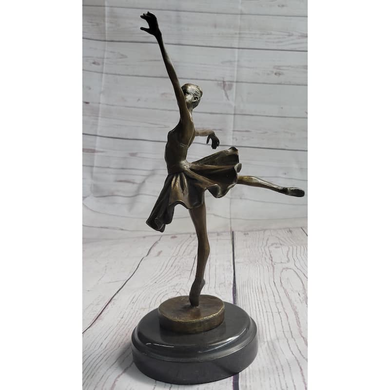 Art Deco Hot Cast Bronze Graceful Ballerina Ballet Dancer Statue Sculpture Decor