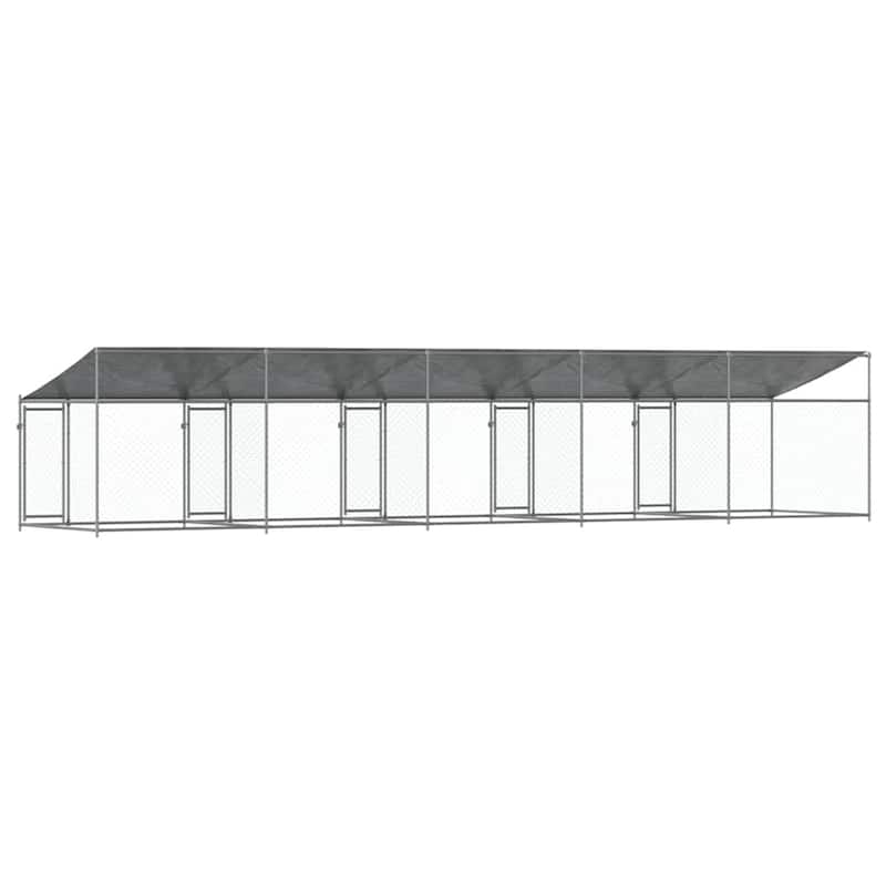 vidaXL Dog Cage Grey Galvanized Steel. Water-resistant Fabric Extra Large