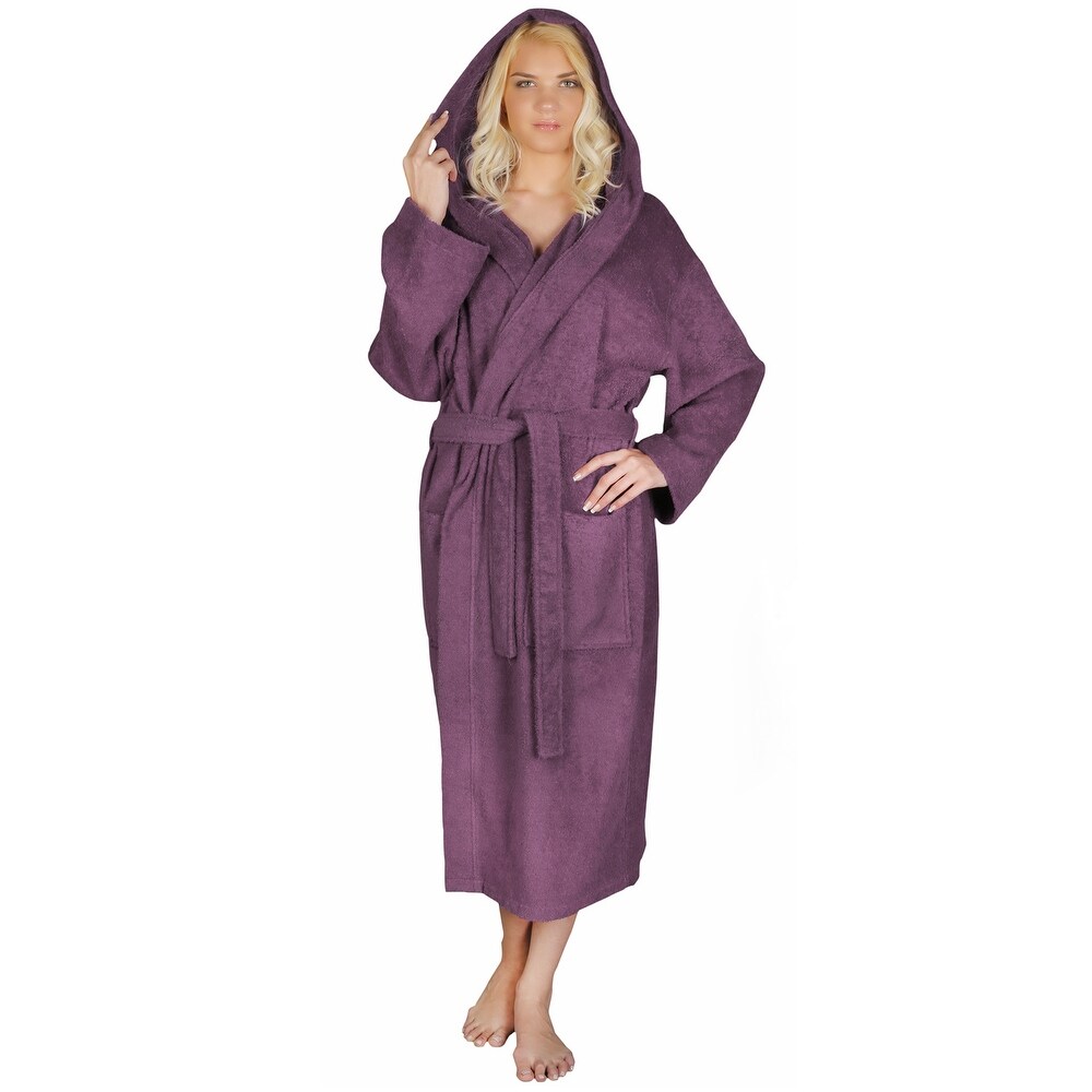 Women s Turkish Cotton Hooded Bathrobe On Sale Bed Bath