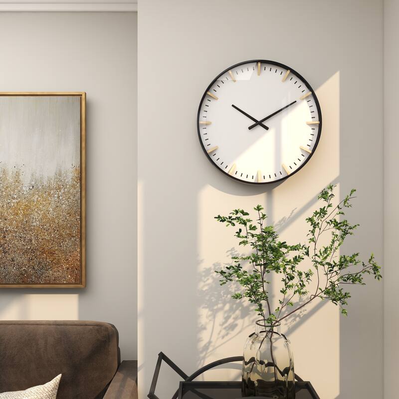 Dark Blue Glass Contemporary Wall Clock 20 x 20 x 3 - 20 x 3 x 20