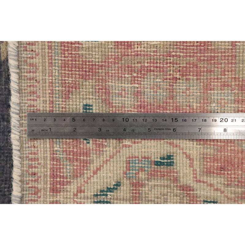 Hand Knotted Oriental 100% Wool Carpet Traditional Floral Navy Blue & Blues Tabriz Area Rug - 12' 1'' X 9' 4''