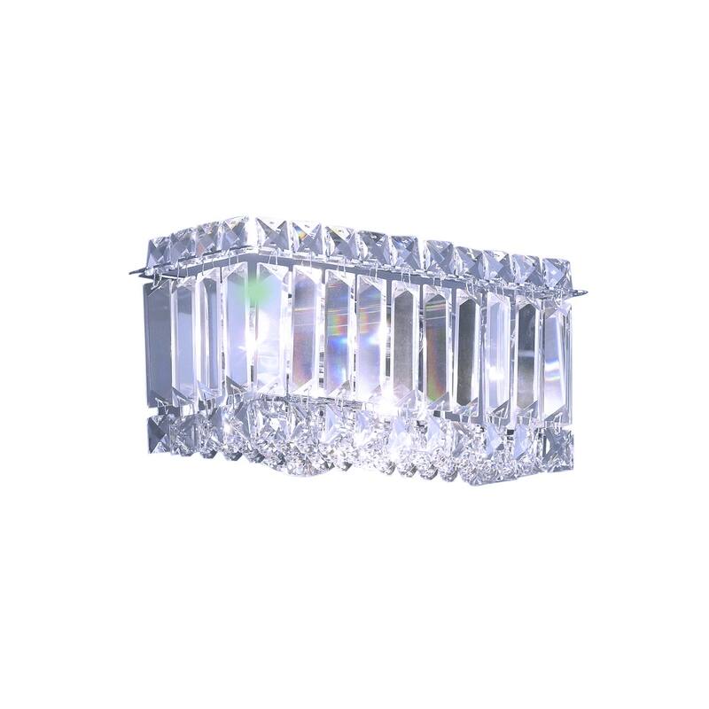 2-Light Chrome Wall Sconce With Clear Crystal Accents