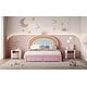 preview thumbnail 11 of 20, Full Size Velvet Platform Bed with Colorful Rainbow Headboard and 2 Storage Drawers, Upholstered Princess-Style Frame