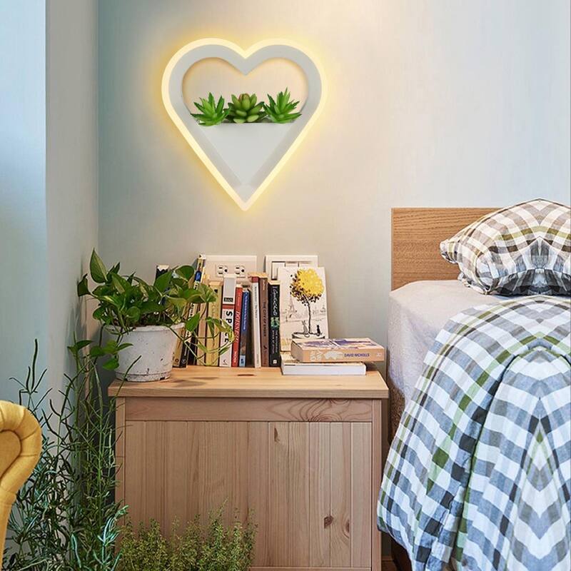 Modern Green Creative Plant Wall Light Aisle Wall Lamp Green Simulation Plant Home Decoration LED Wall Light
