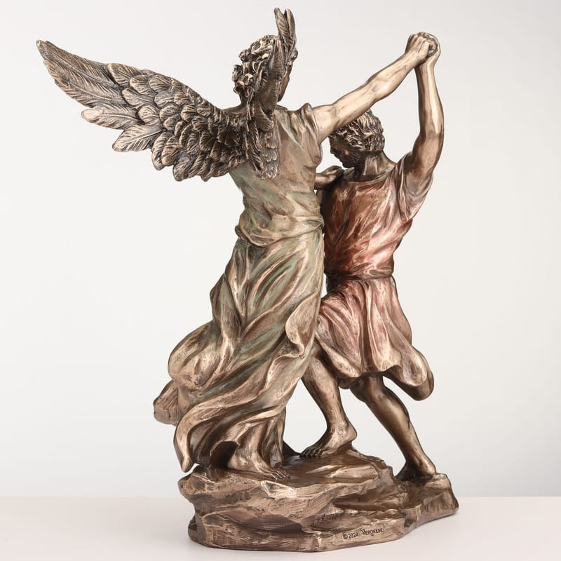 9.45 inches Height Cold Cast Bronze Jacob Wrestling with God Bronze Finish Figurine