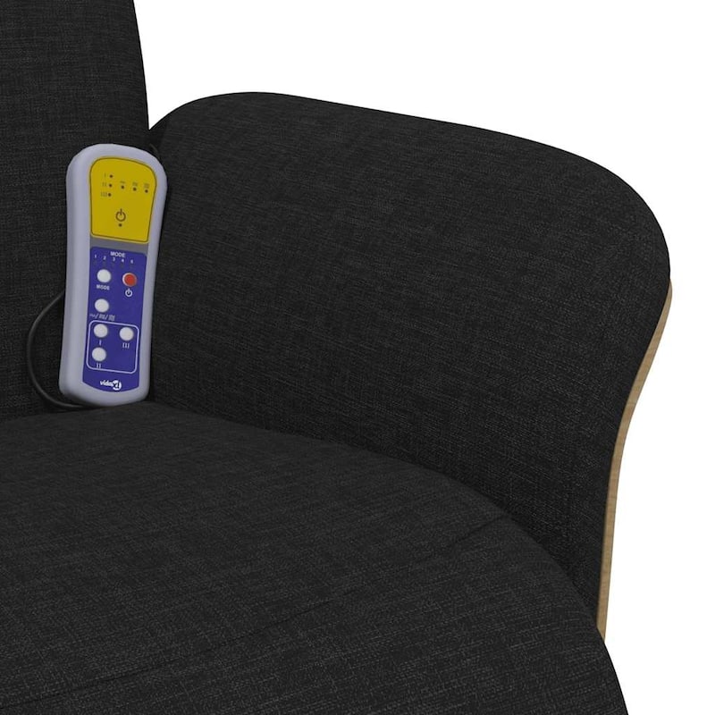 vidaXL Massage Recliner Chair with Footrest Black Fabric