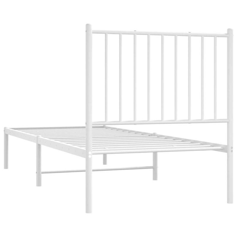 vidaXL Bed Frame Metal Platform Bed Base Mattress Foundation for Home Bedroom - 31.3 x 77.2 x 35.6