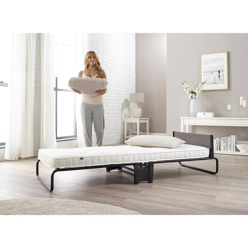 Jay-Be Inspire Folding Cot Bed with Micro e-Pocket Spring Mattress and Headboard, Twin,