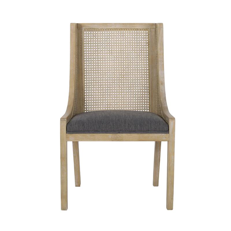 Sorenza 7pc Dining Set with Cane Rattan Dining Chairs and Rubberwood Table by Christopher Knight Home