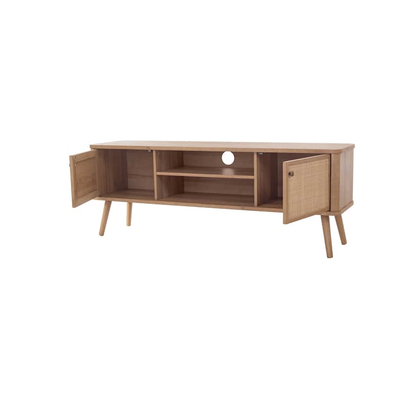 NPD Furniture Thelma KD 59.5 Inch Rattan TV Stand