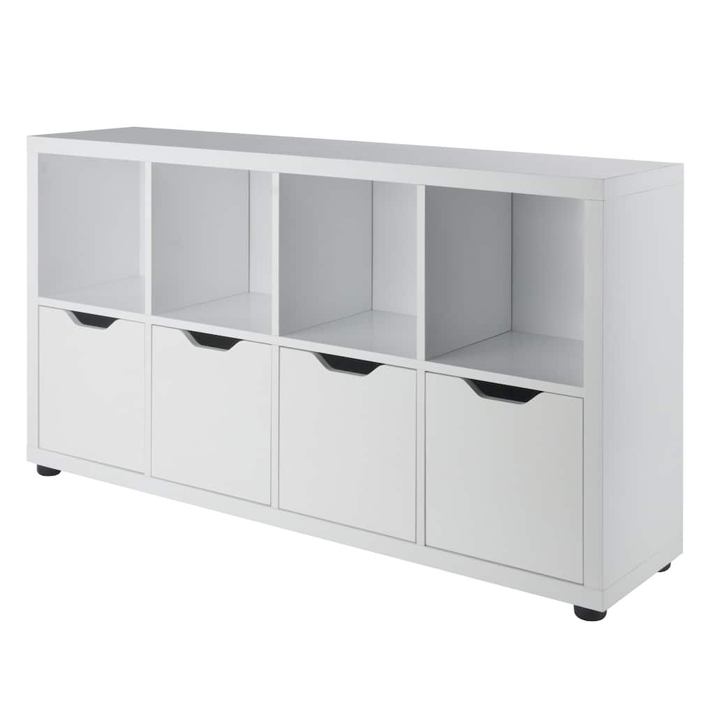 2-Tier Wooden Storage Cabinet - 48.25" - White