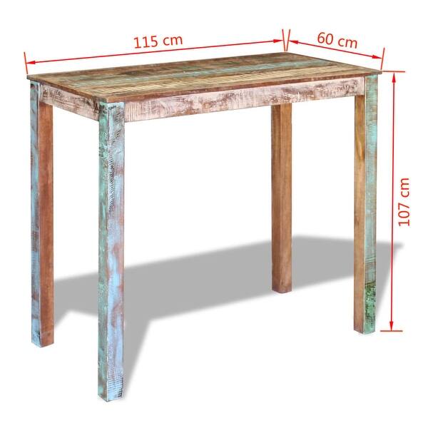 Shop Vidaxl Bar Table Solid Reclaimed Wood Dining High Breakfast Kitchen Dinner Multi Color Overstock 18965587