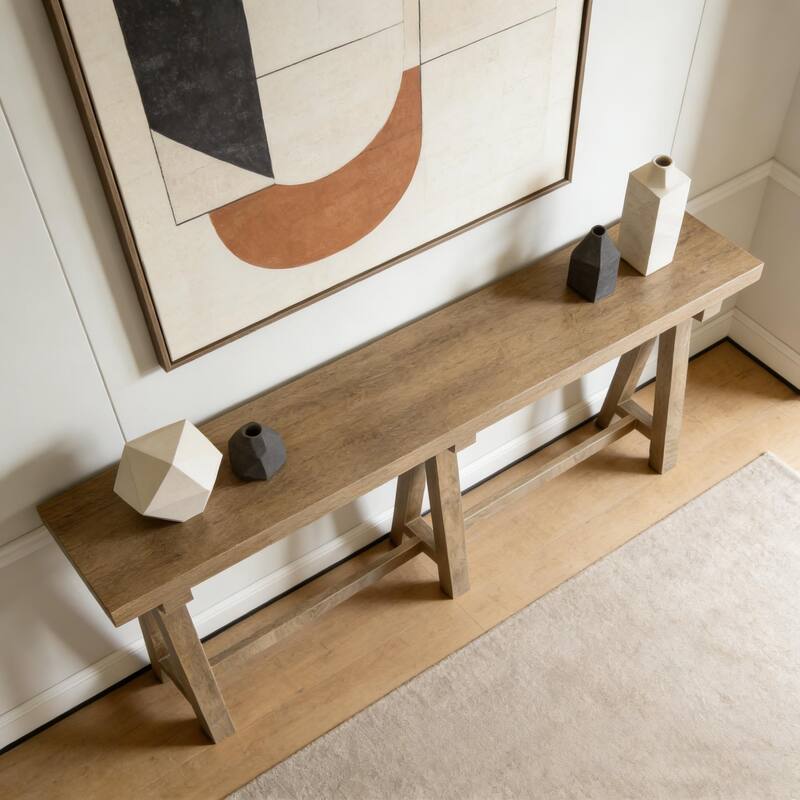 70.86" Extra Long Farmhouse Sofa Table, Rustic Console