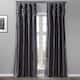 Exclusive Fabrics Single Ruched Faux Solid Taffeta Curtain (1 Panel) - 50 X 96 - Graphite