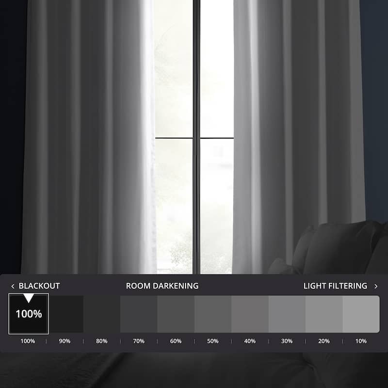 Exclusive Fabrics Textured Dupioni Faux Silk 84-inch Grommet Blackout Grommet Curtain (1 Panel) - 50 x 84